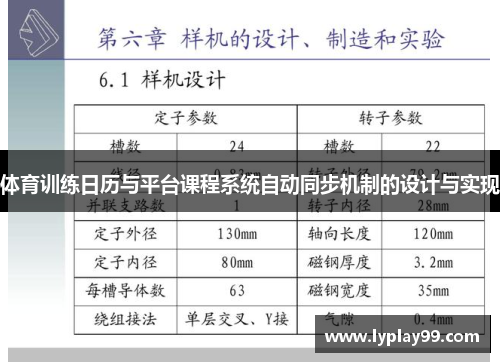 体育训练日历与平台课程系统自动同步机制的设计与实现 体育训练日历与平台课程系统自动同步机制的设计与实现